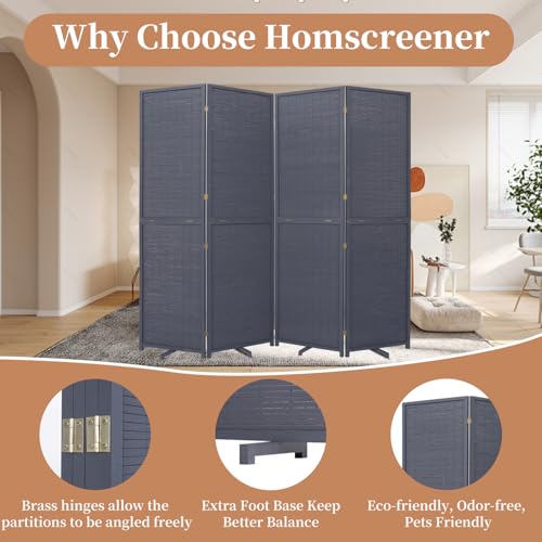 Hand-Made Bamboo 4 Panel Room Divider I6041