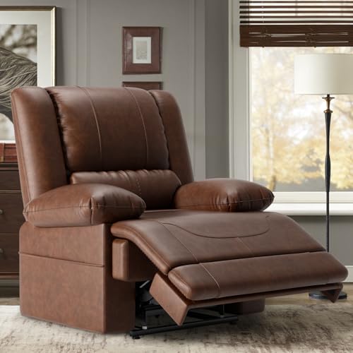 Red Brown Power Lift Recliner Chair with Massage and Heat O360