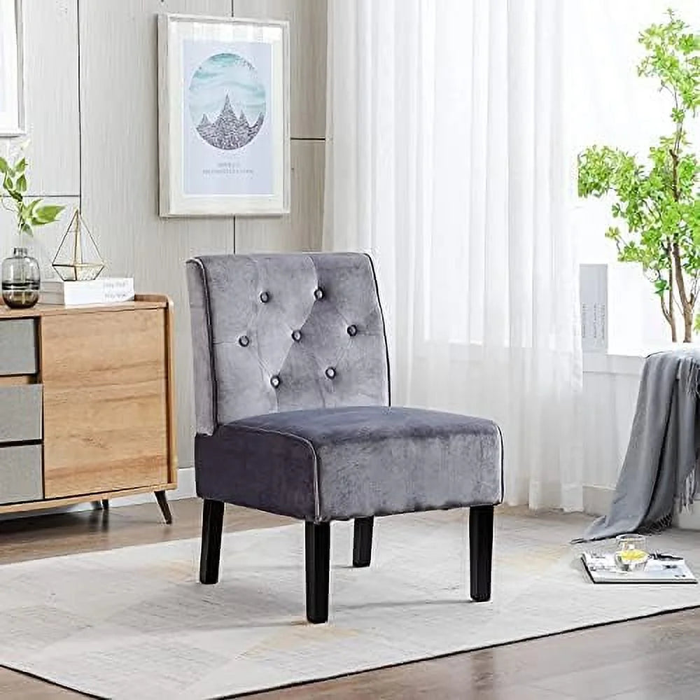 Grey Velvet Accent Chair W755