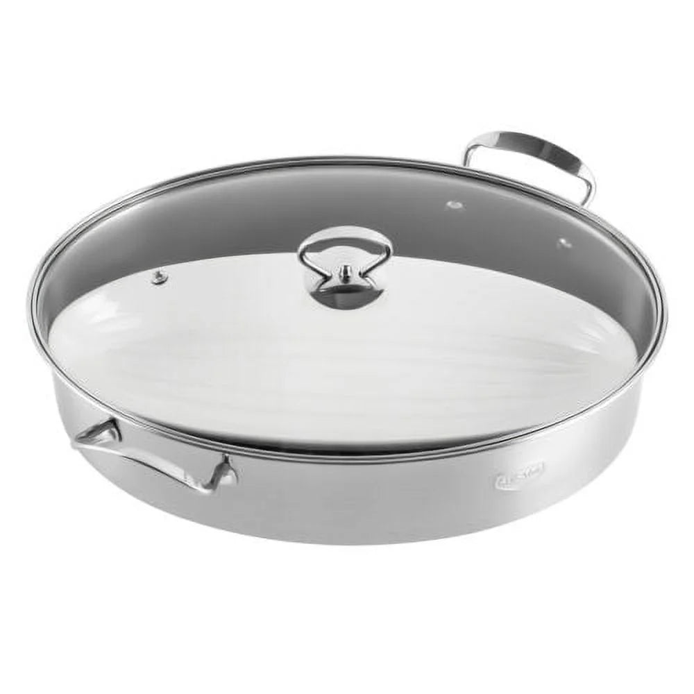 Stainless Steel Fish Steamer Pot with Glass Lid O29491