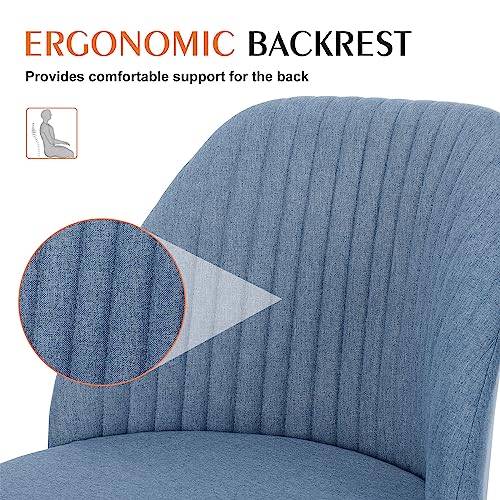 Armless Fabric Office Chair with Wheels Adjustable Swivel N291