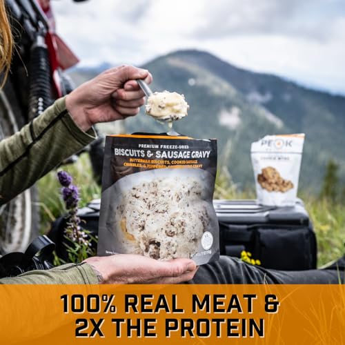 Freeze Dried Biscuits and Gravy Camping Food, 2 Serving Pouch N3052