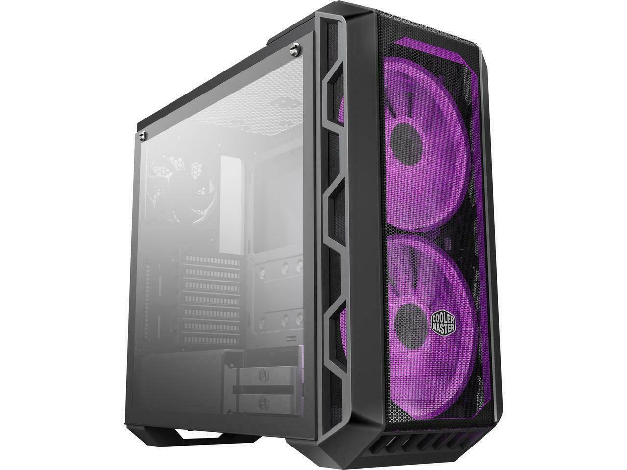 Iron Gray ATX Mid-Tower Case with Tempered Glass Side Panel and Dual 200mm RGB Fans I379
