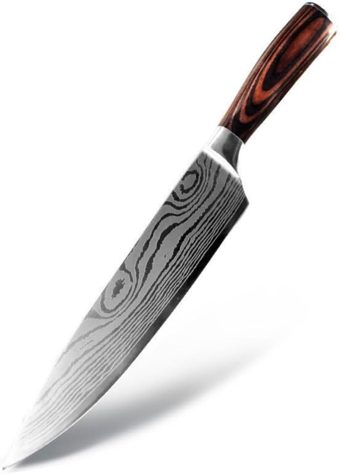 8 Piece Damascus Pattern High Carbon Stainless Steel Kitchen Knife Set G948300