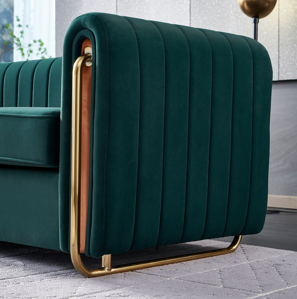 Green Velvet Sofa 84 inches H386978