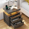 Rustic Brown Nightstand with 2 Drawers C3550
