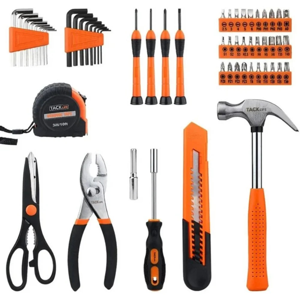 57-Piece Steel Hand Tool Set with Storage Case Black V850128