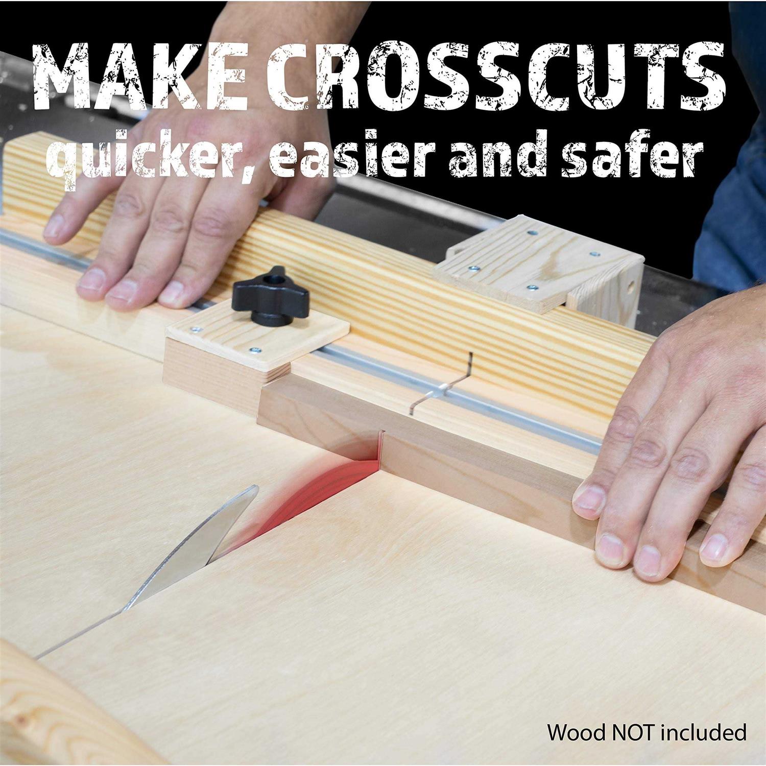 DIY Table Saw Crosscut Sled Kit with 2 UHMW Bars 2 Aluminum Tracks 1 Knob 1 Bolt P1764