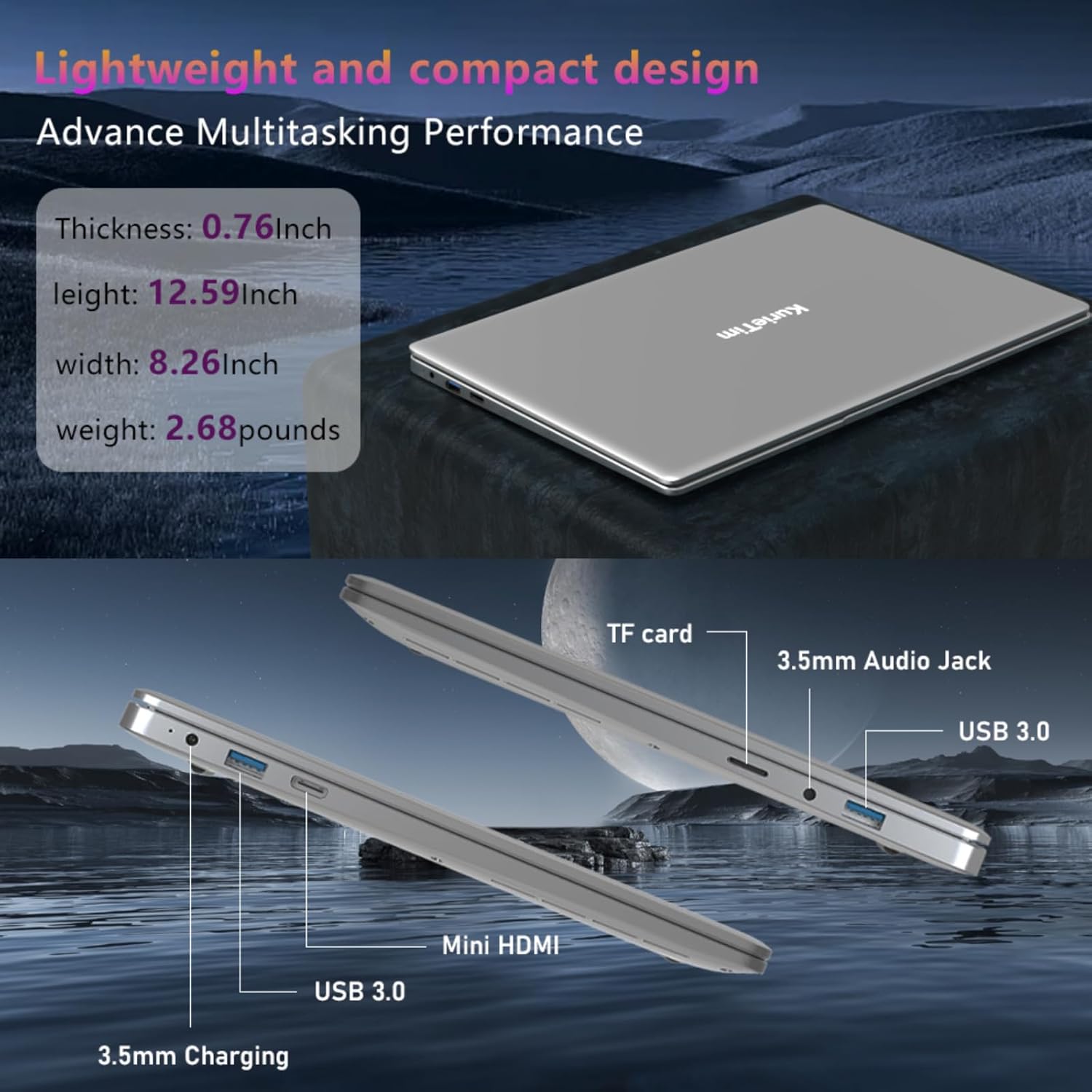 14.1 inch 1080P FHD Laptop Computer with 8GB DDR4 256GB SSD Quad-Core Intel Celeron J4105 Q96561