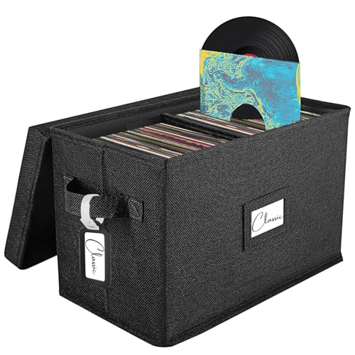 Grey Vinyl Record Storage Box with Lid X410