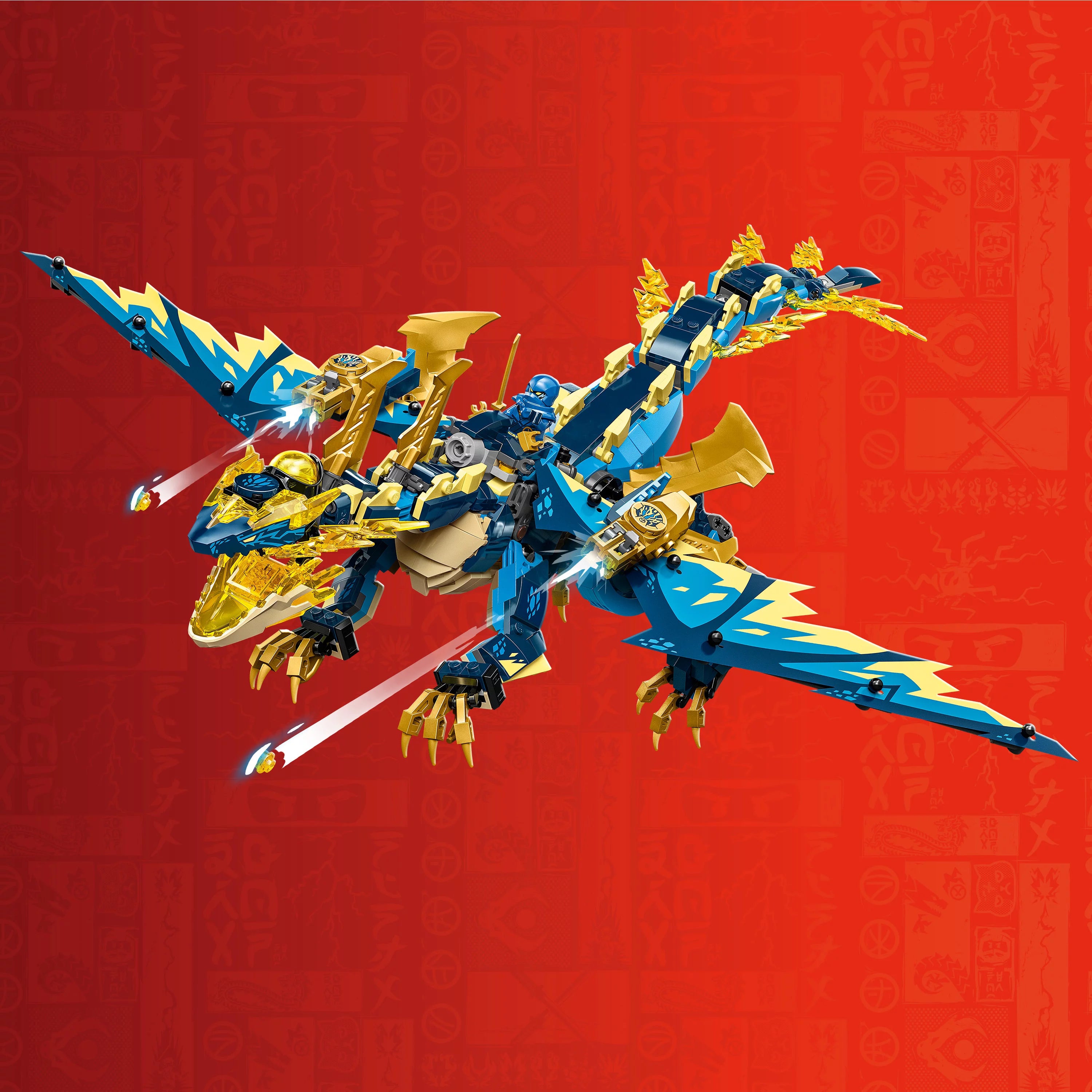 LEGO Building Toy Set with Dragon, Mech, Ninja Flyer and 6 Minifigures T681