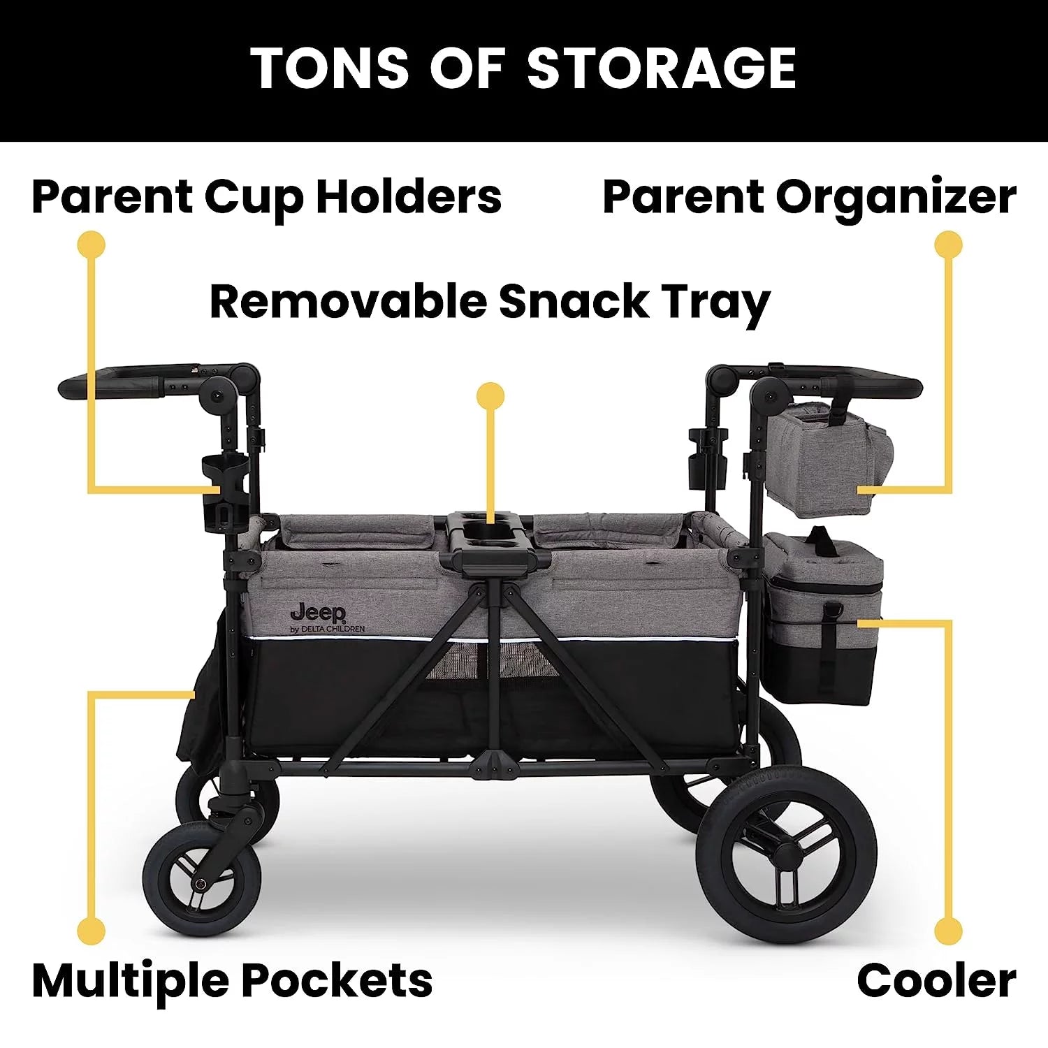 Grey 4 Seater Stroller Wagon E41733