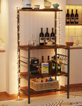 Rustic Brown Kitchen Baker's Rack Storage Shelf Microwave Cart Oven Stand Coffee Bar R631