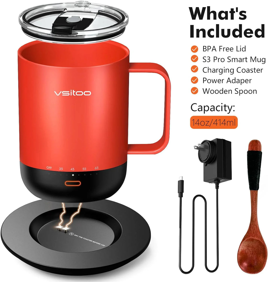 14 oz Self Heating Coffee Mug with Lid R397