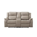 Double Recliner Sofa with Pillow Top Armrest and Storage O663