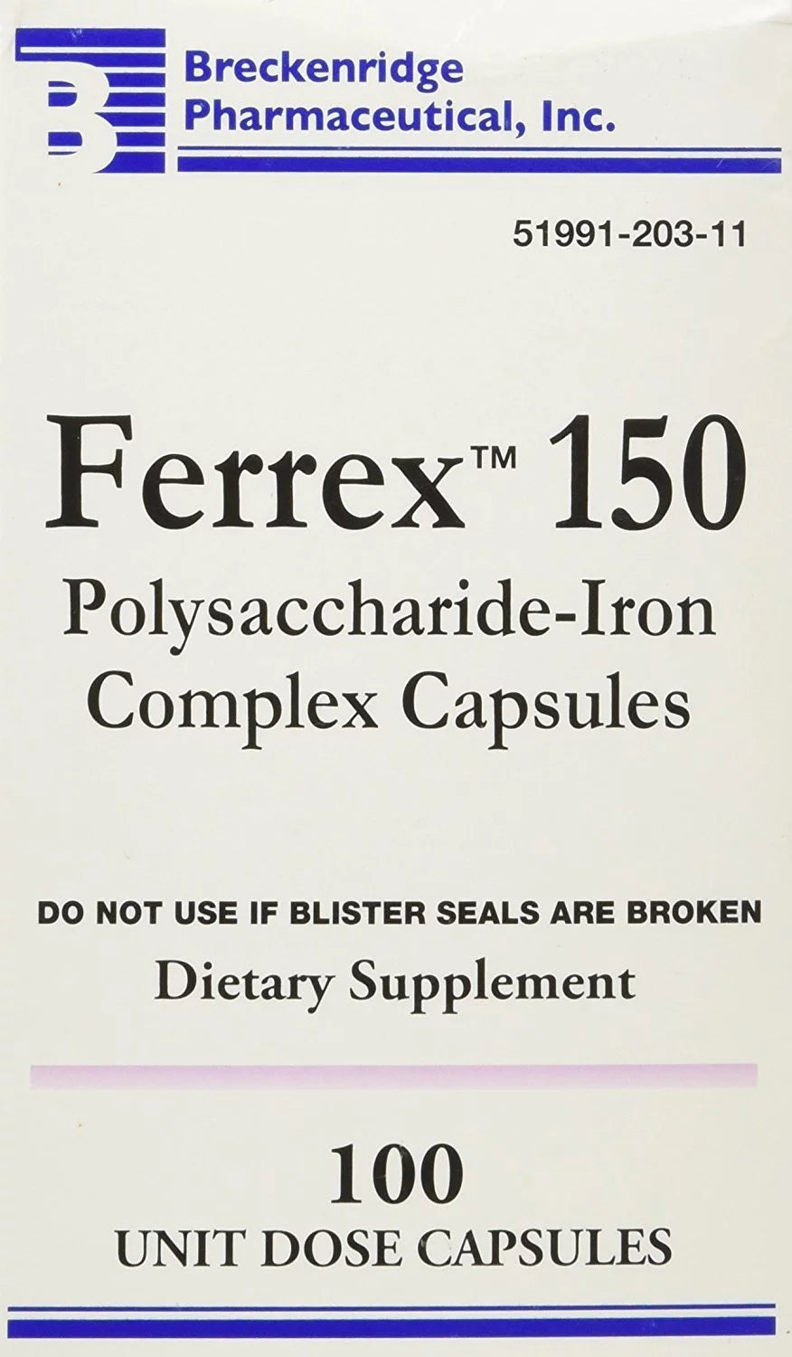 Polysaccharide Iron Complex Capsules 100 ea (Pack of 2) A8276