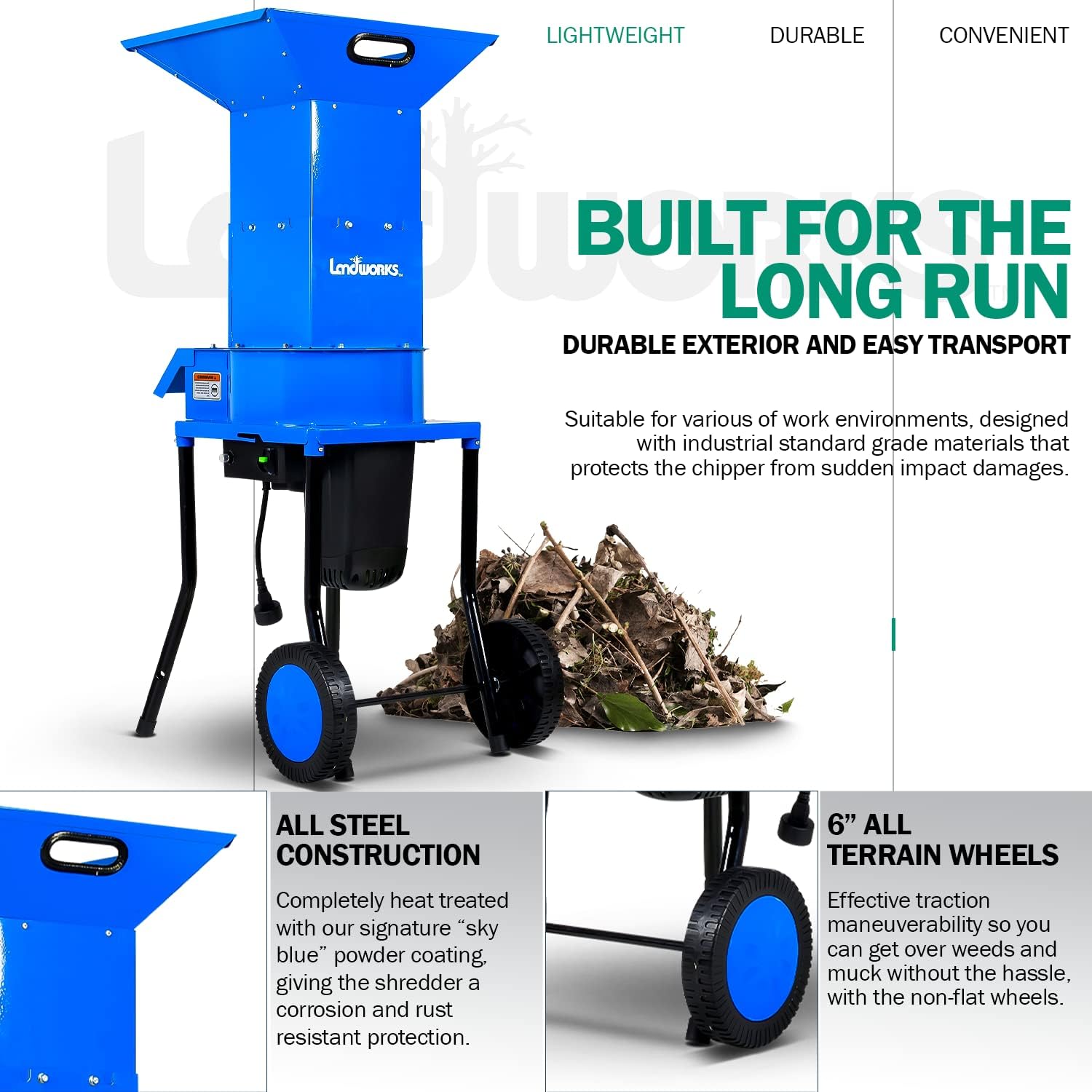 Electric Leaf Mulcher Shredder 120V AC 11" Cutting Blade I4955