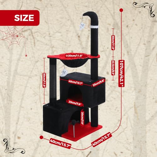 Grey Cat Tree with 2 Condos and Scratching Posts Q758