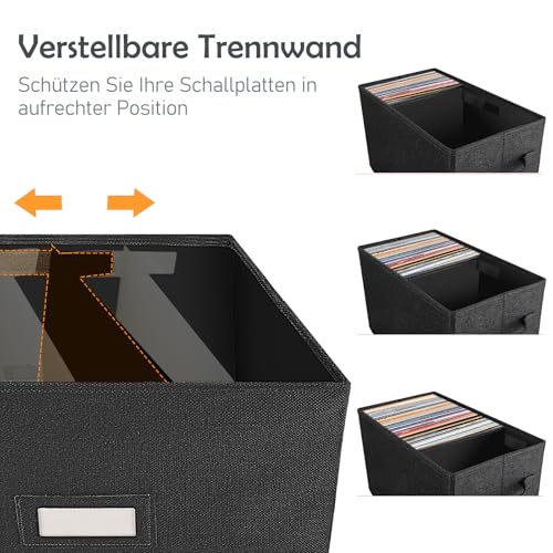 Grey Vinyl Record Storage Box with Lid X410