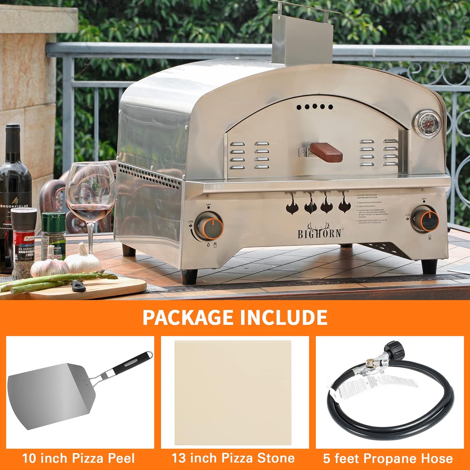 Gas Pizza Oven with 13 inch Pizza Stone T9404
