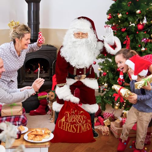 11 Pcs Deluxe Velvet Santa Claus Costume Set F254417