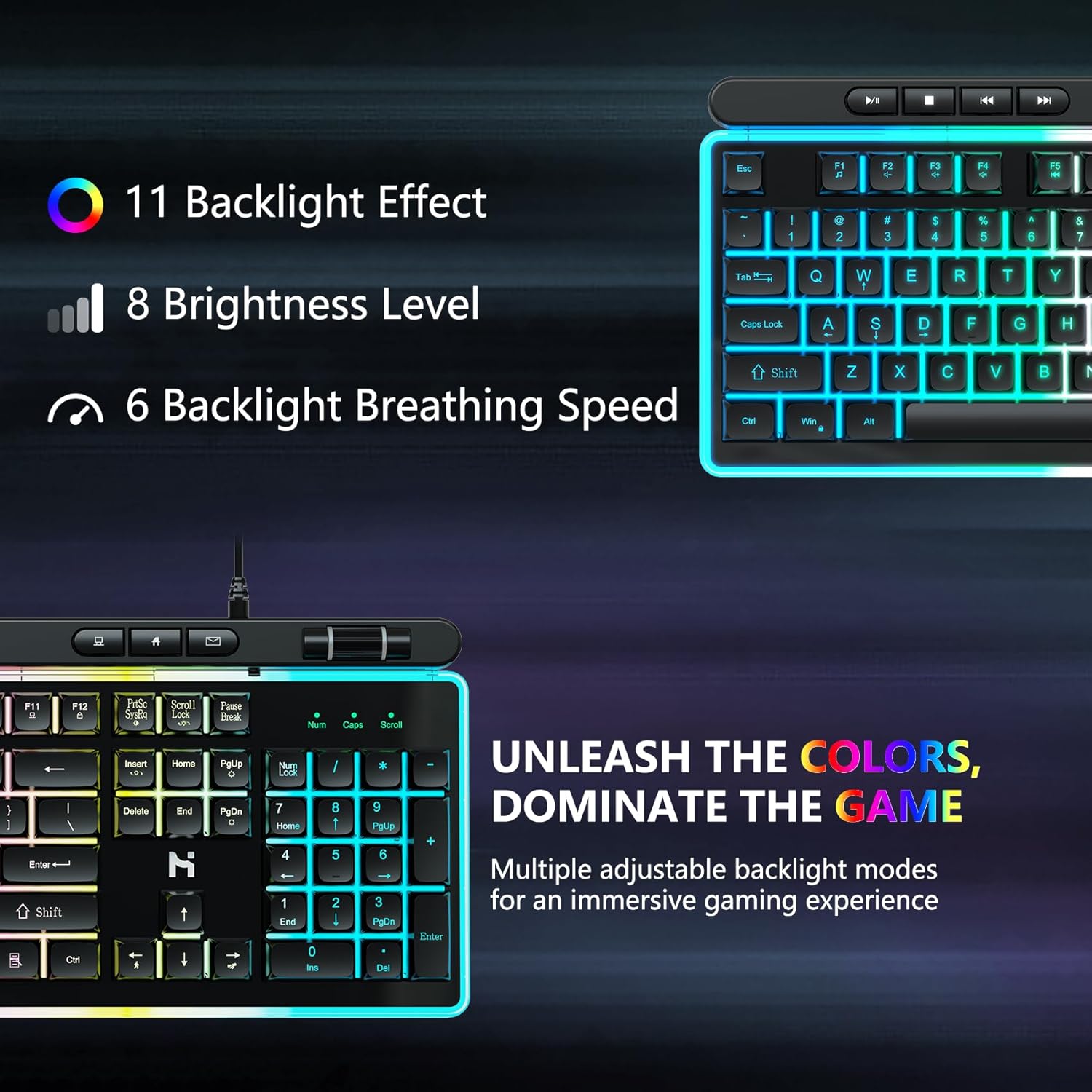104 Keys RGB Backlit Wired Gaming Keyboard and Mouse Combo L9192