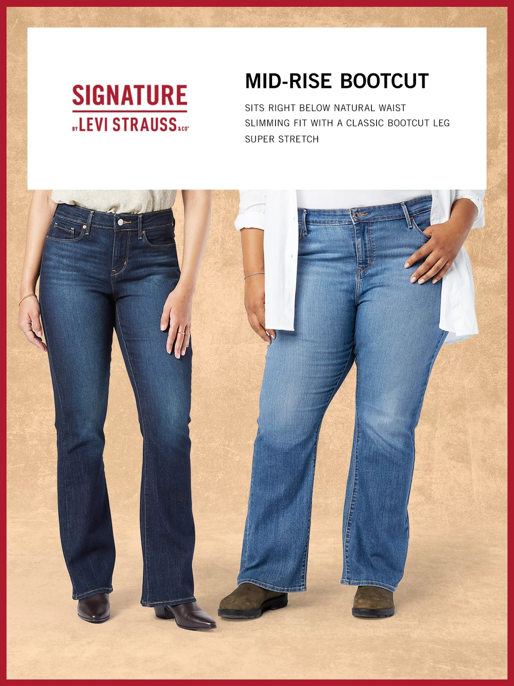Women's Mid Rise Bootcut Jeans R800286
