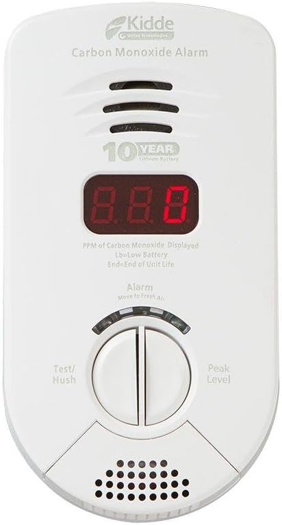 White Plug-in Carbon Monoxide Detector Alarm with Sealed Lithium Battery Backup and Digital Display G986