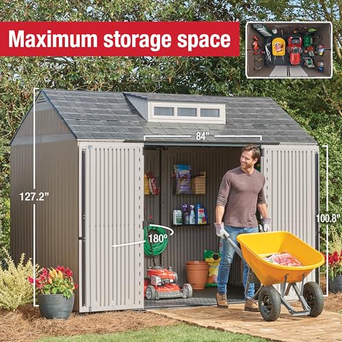 Gray 7 x 7 Ft Resin Outdoor Storage Shed F814429