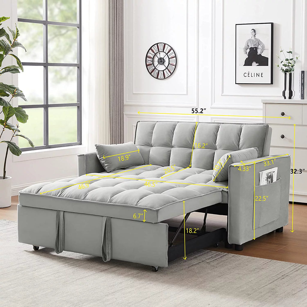 Velvet Loveseat Sofa Couch With Toss Pillows Y7260