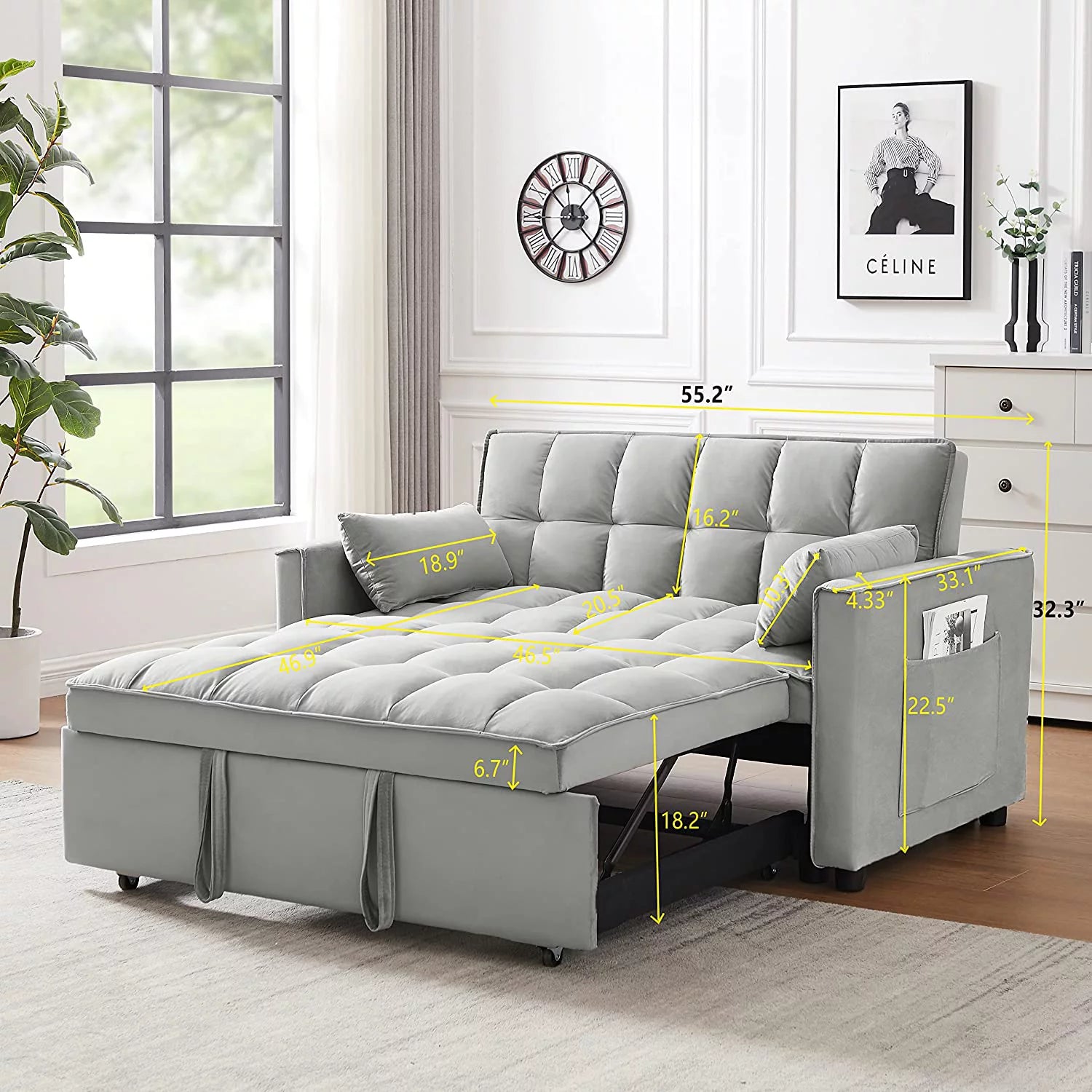 Velvet Loveseat Sofa Couch With Toss Pillows Y7260