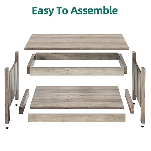 Brown Square Coffee Table with Storage I314034