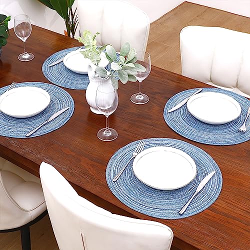 Glitter Gold Round Braided Placemats Set of 8 J35305