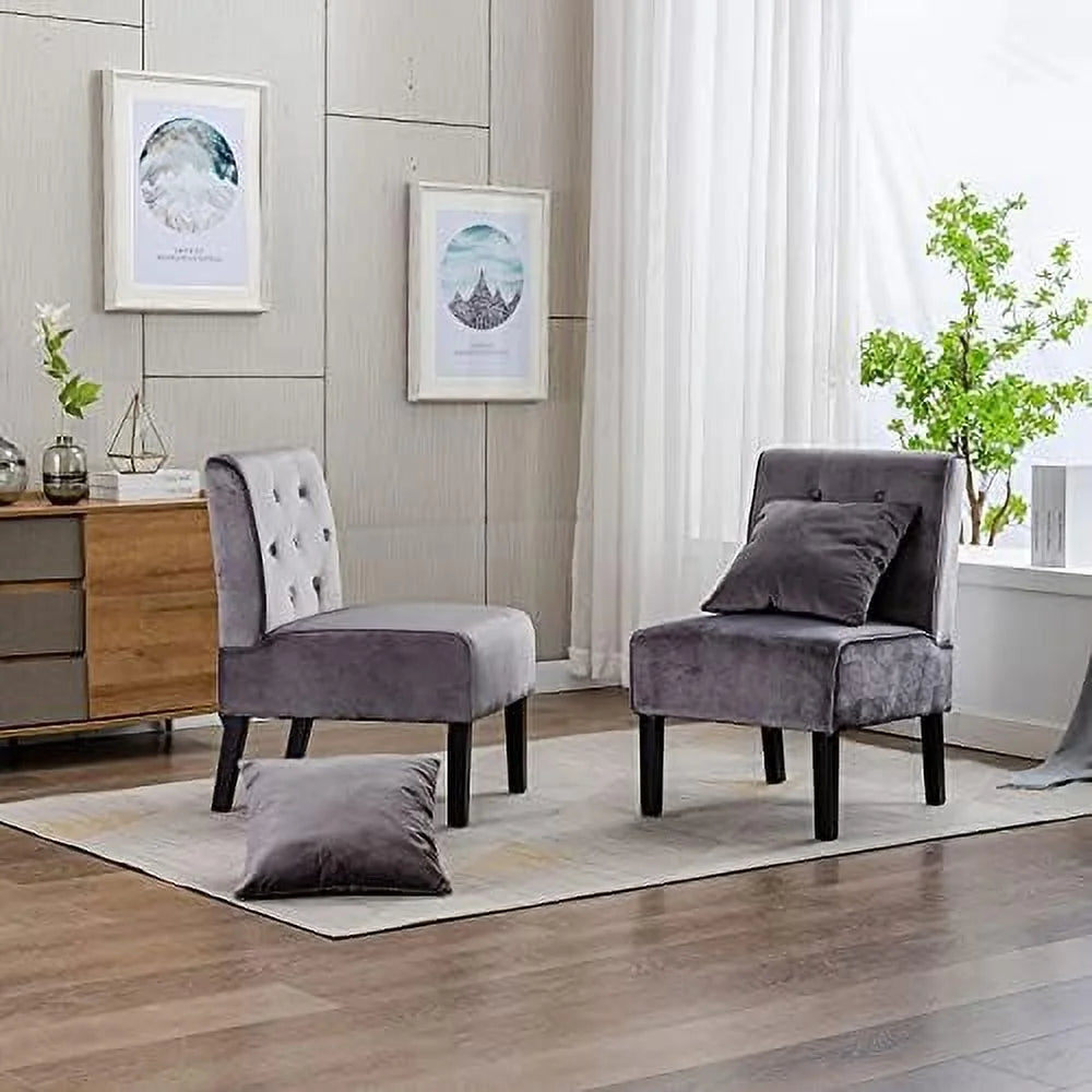 Grey Velvet Accent Chair W755