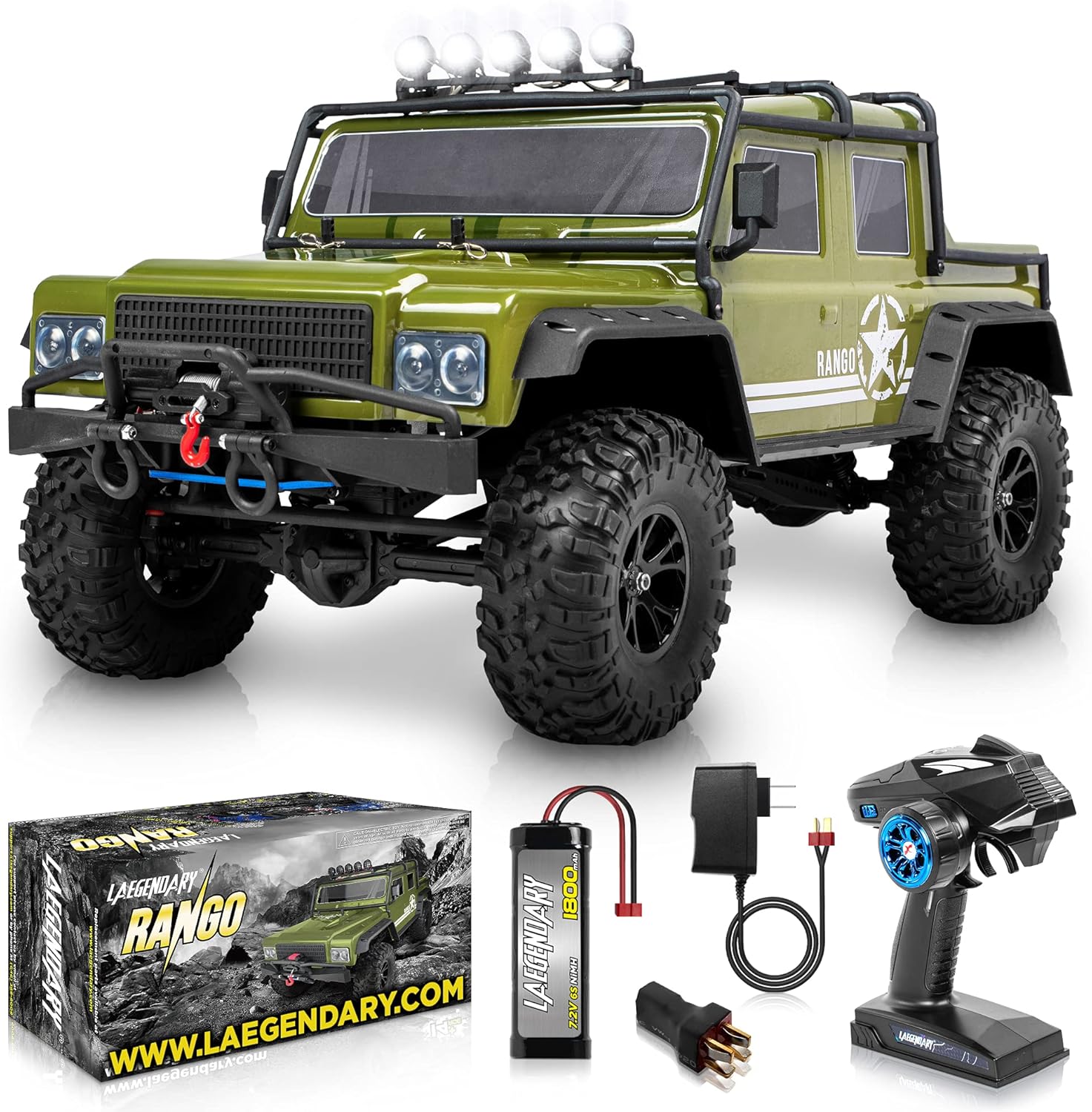 1:8 Scale Army Green 4x4 Offroad Remote Control Truck D10400