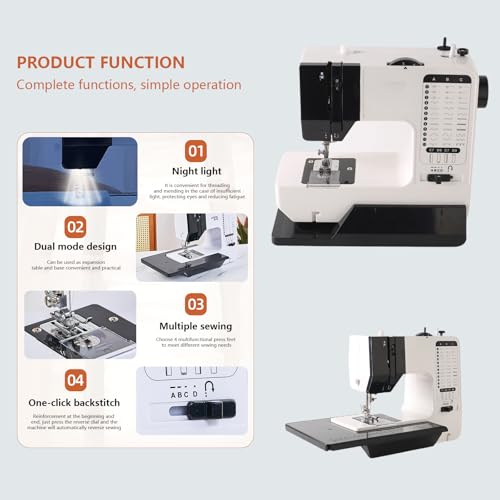 38 Stitch Patterns Sewing Machine with Sewinglight H297994