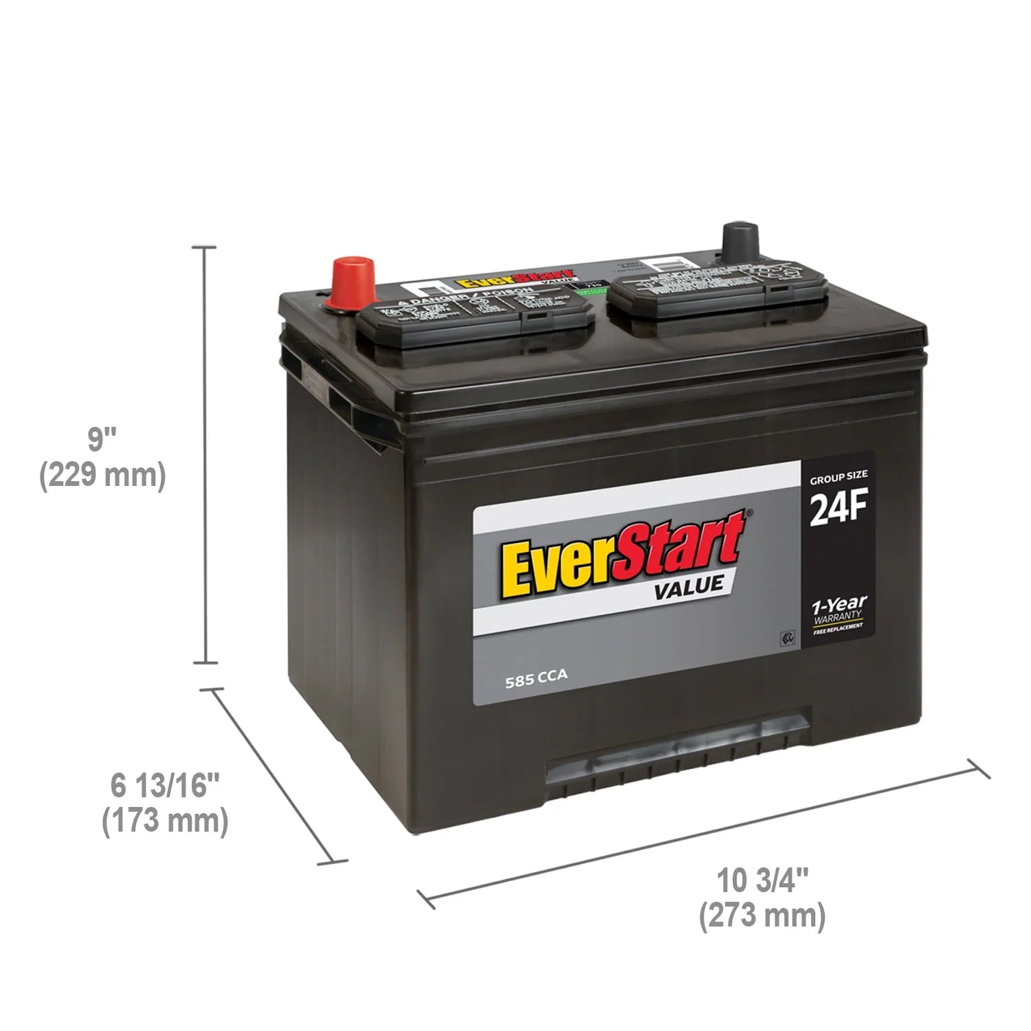 Group Size 24F 12 Volt Lead Acid Automotive Battery T5492