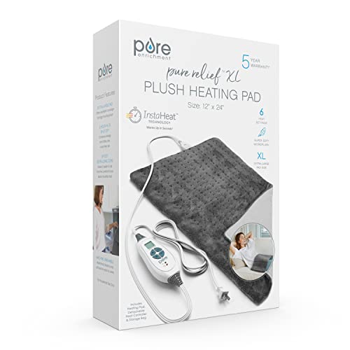 XL 12" x 24" Electric Heating Pad with 6 Heat Settings T892