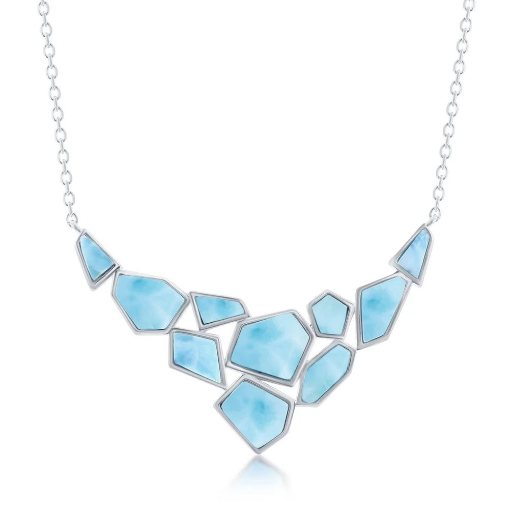 Hexagon Larimar Pendant Necklace T769541