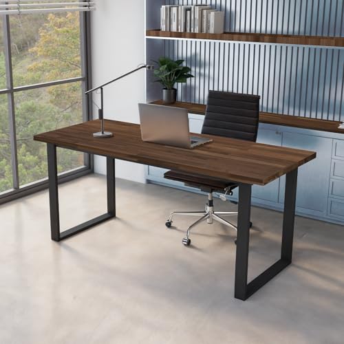 Solid Wood Table Top, Dark Walnut Stained Acacia Desktop, 1in. Thick Q27862