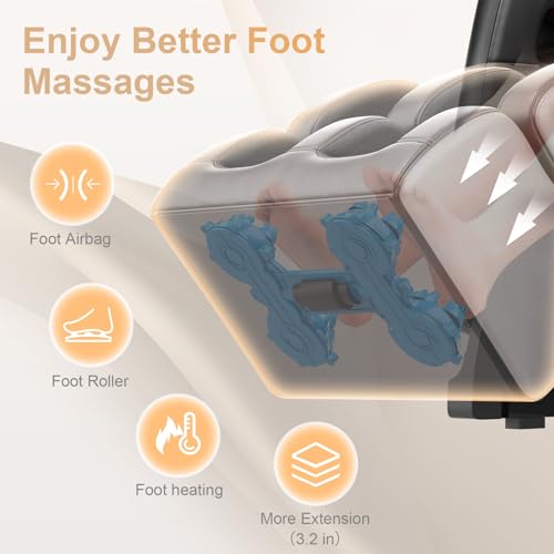 Zero Gravity Massage Chair with 10 Fix Rollers, Heating, Foot Massage, Bluetooth Speaker Z4090