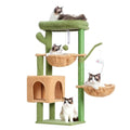 39.4 Inches Cat Tree with Scratching Post, Sisal Pole, Soft Platform, 2 Baskets and Dangling Toy N9954