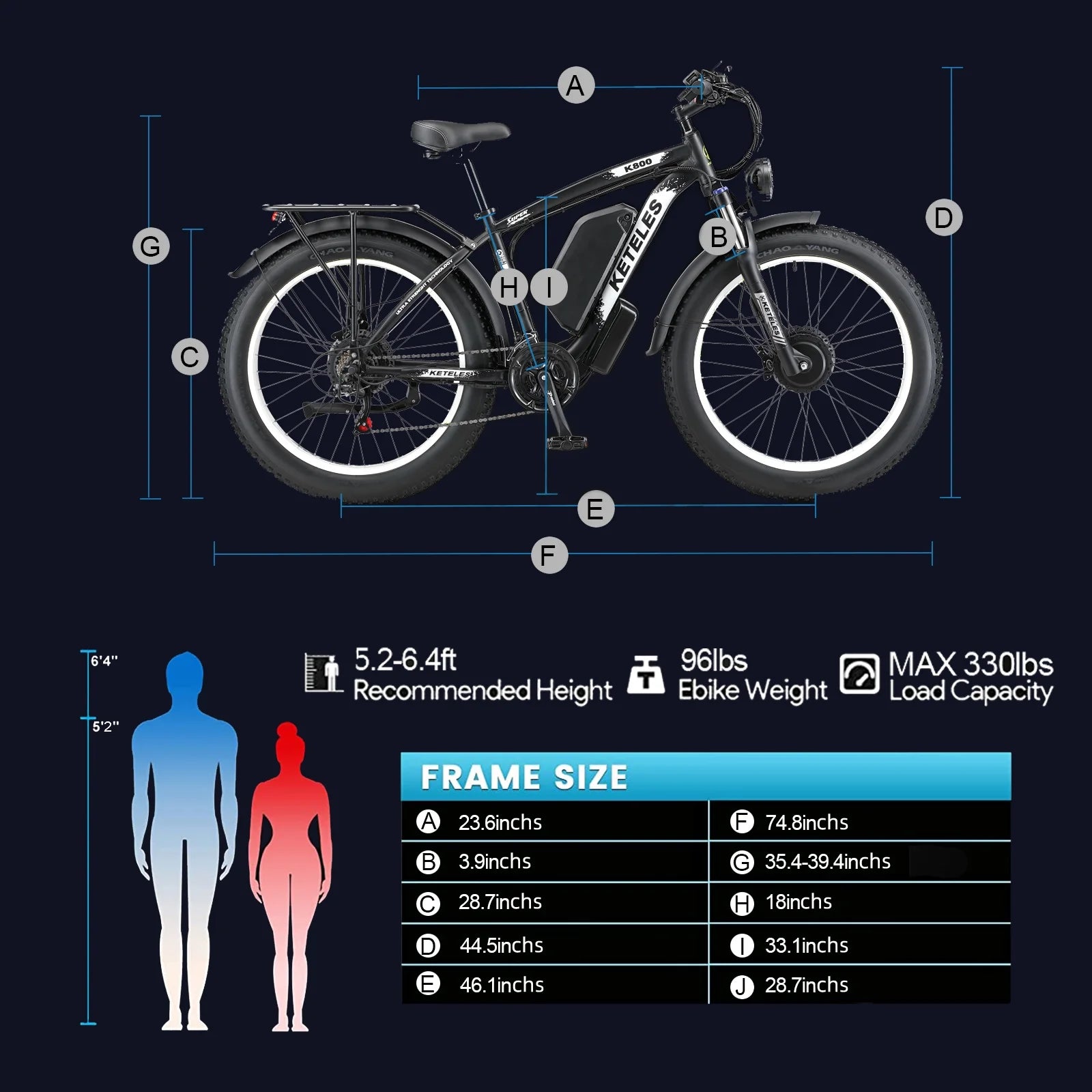 2000W 26" Fat Tire Dual Motor Electric Bike E2006