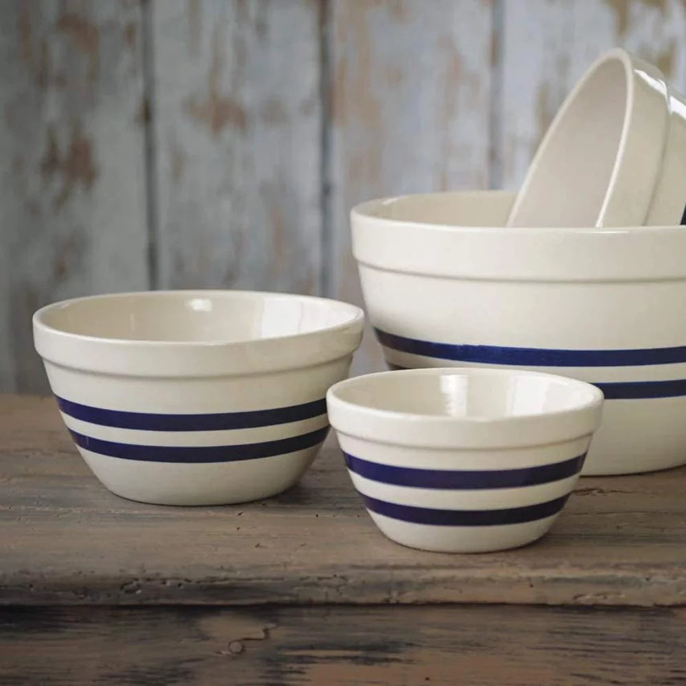 Large Shoulder Bowl with Navy Stripes L577