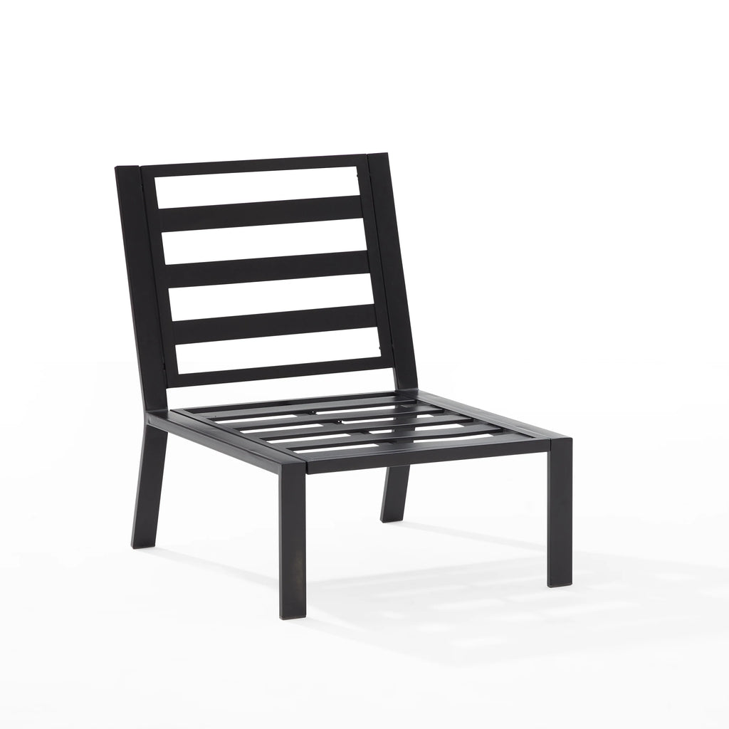 Outdoor Metal Sectional Center Chair Taupe Matte Black D93873
