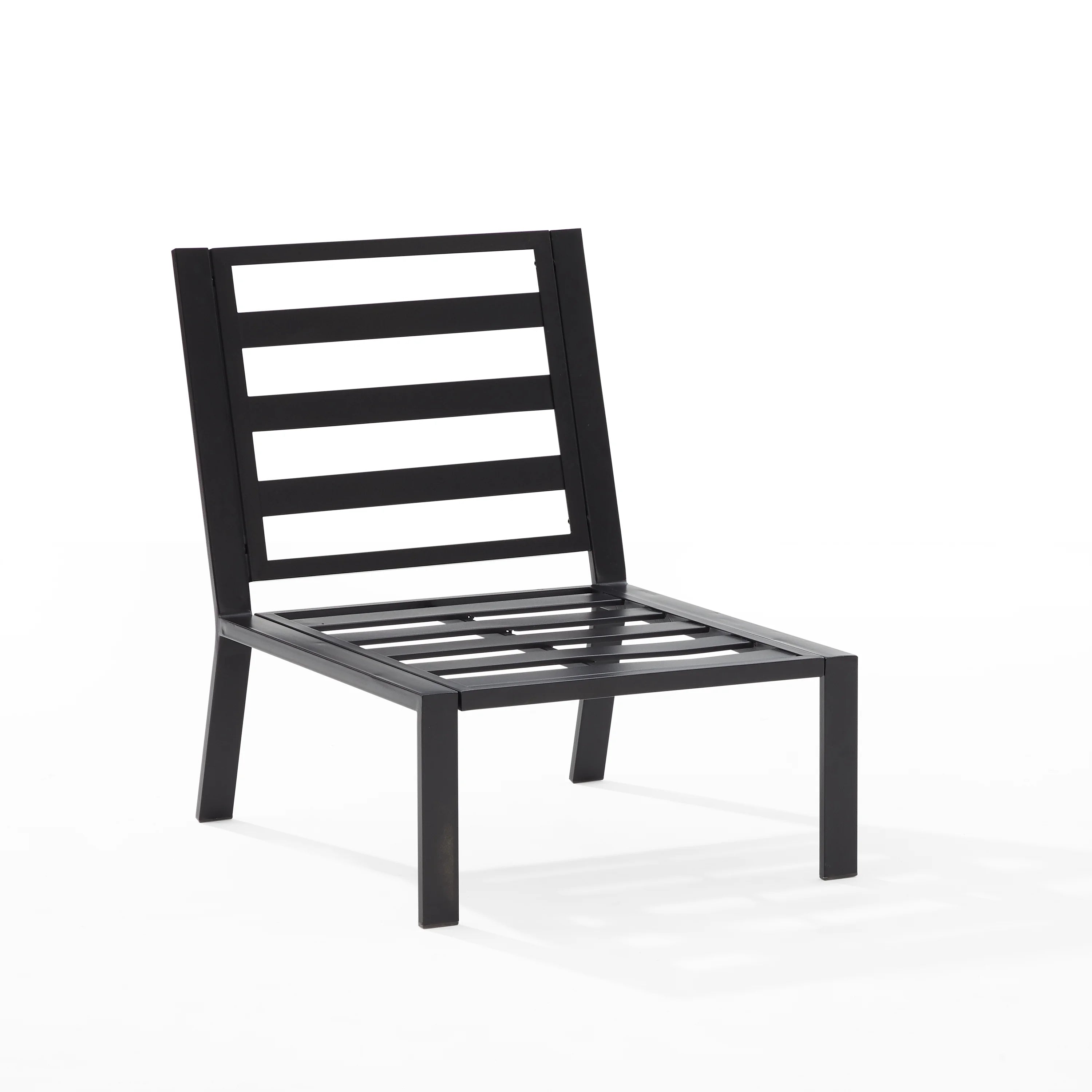 Outdoor Metal Sectional Center Chair Taupe Matte Black D93873