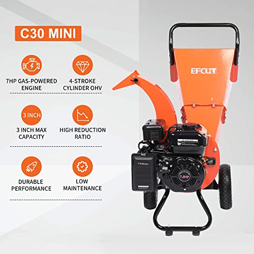 7 HP 212cc Gas Powered Wood Chipper Shredder Mulcher W7529