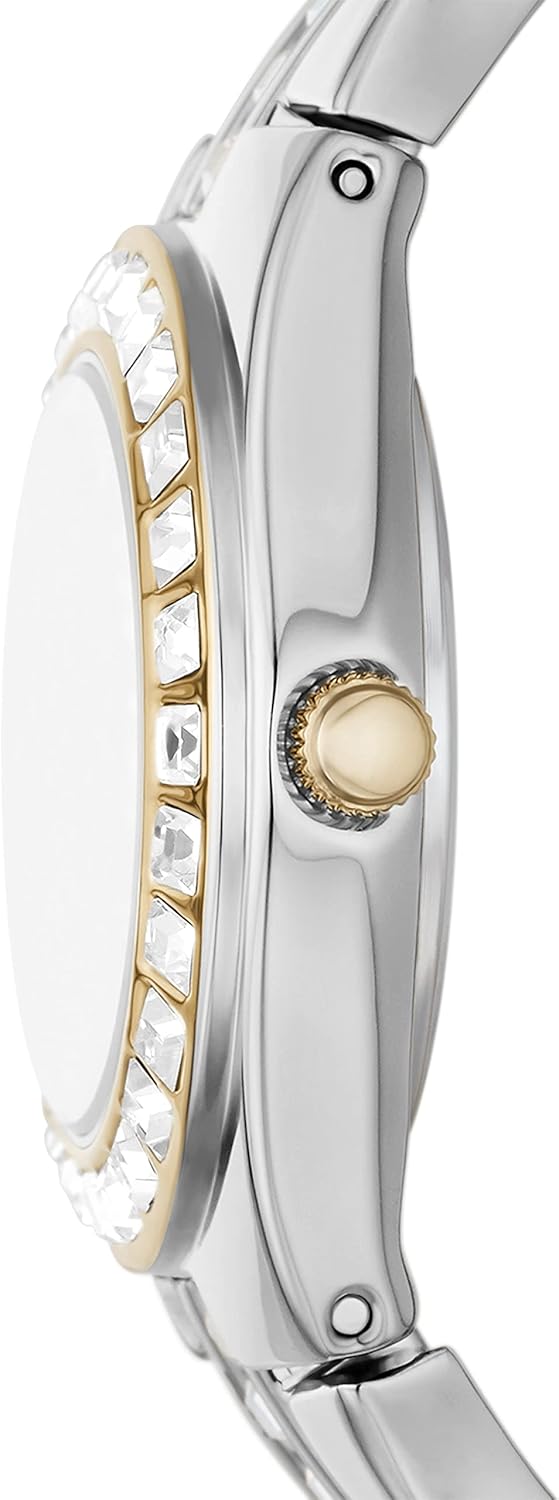 Silver and Gold Two-Tone Stainless Steel Bracelet Dress Watch D5966