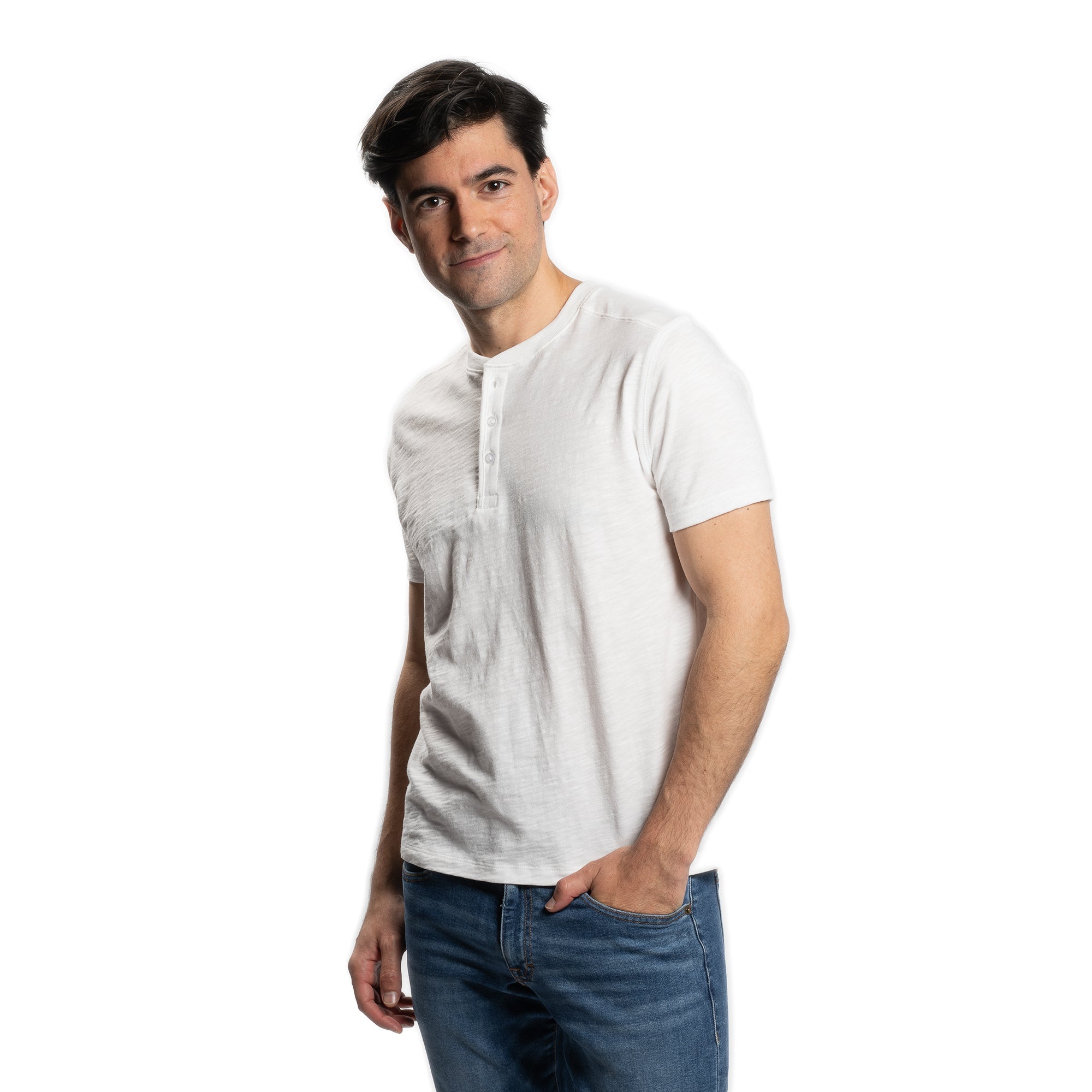 Henley Shirt Short Sleeve - White