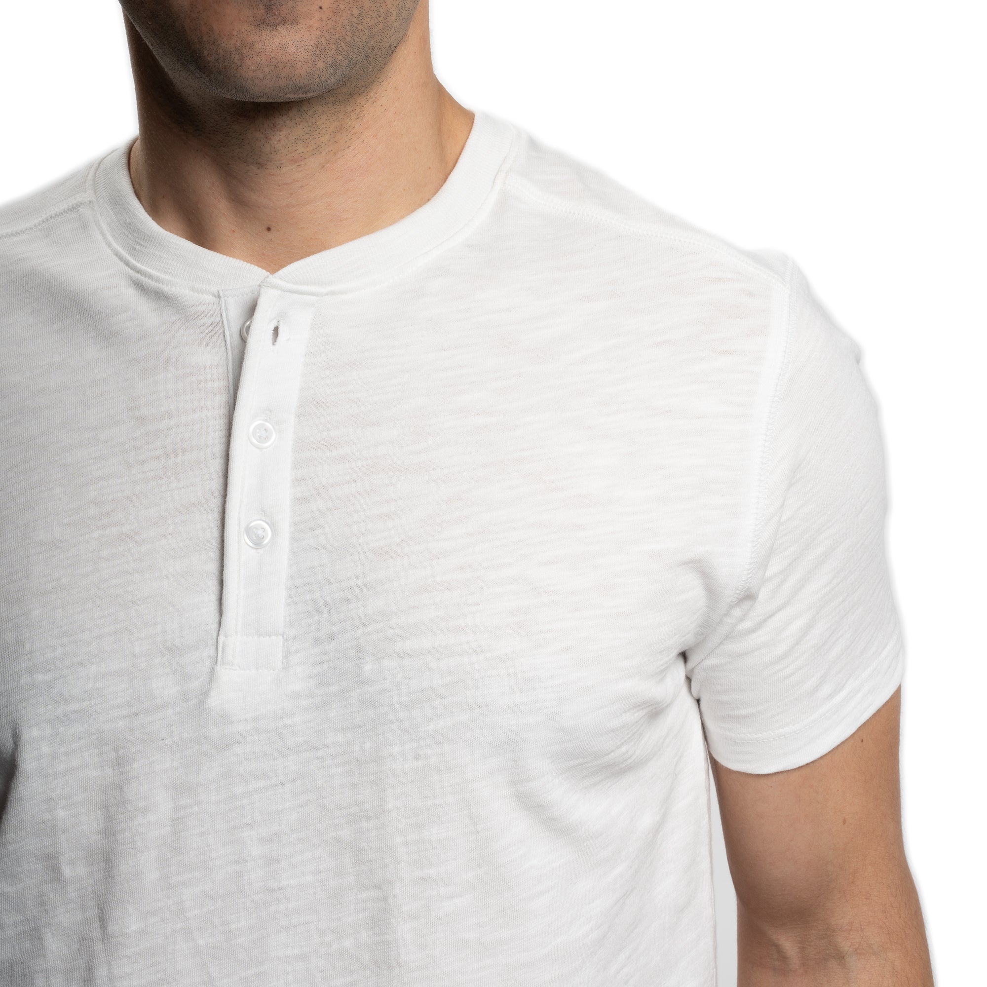 Henley Shirt Short Sleeve - White